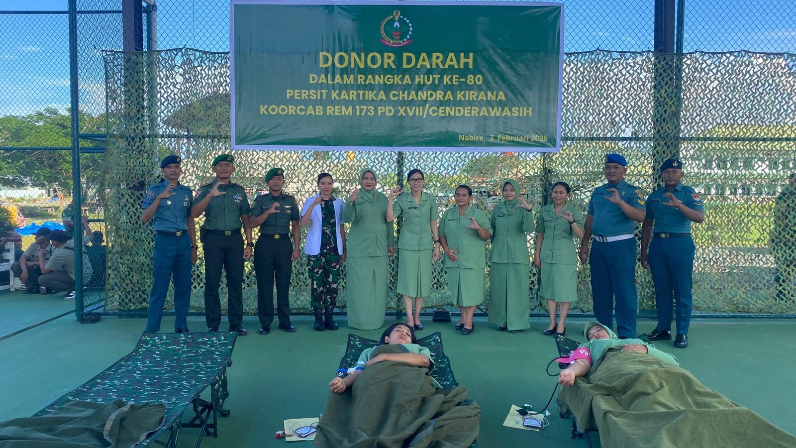 Ratusan Prajurit dan Warga Donor Darah di Nabire, Danyon 804: Negara Tak Boleh Abai Soal Kemanusiaan