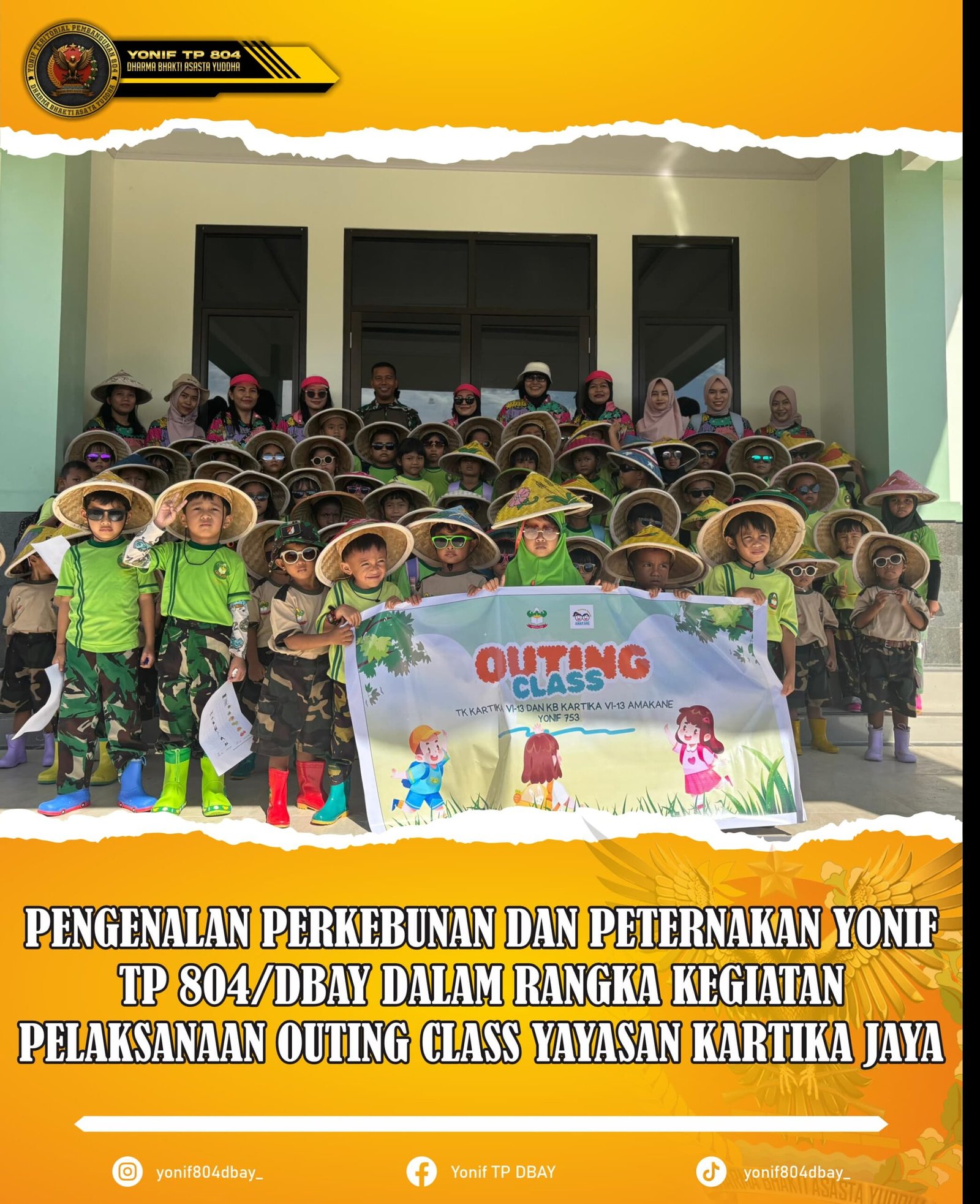 Dari Kolam Lele hingga Panen Telur, Cara Yonif TP 804/DBAY Tanamkan Cinta Ketahanan Pangan Sejak Dini