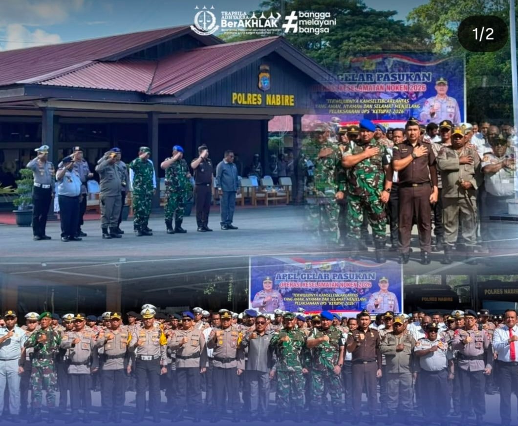 Kejaksaan Negeri Nabire Perkuat Sinergi Antarinstansi pada Apel Gelar Pasukan Operasi Keselamatan Noken 2026