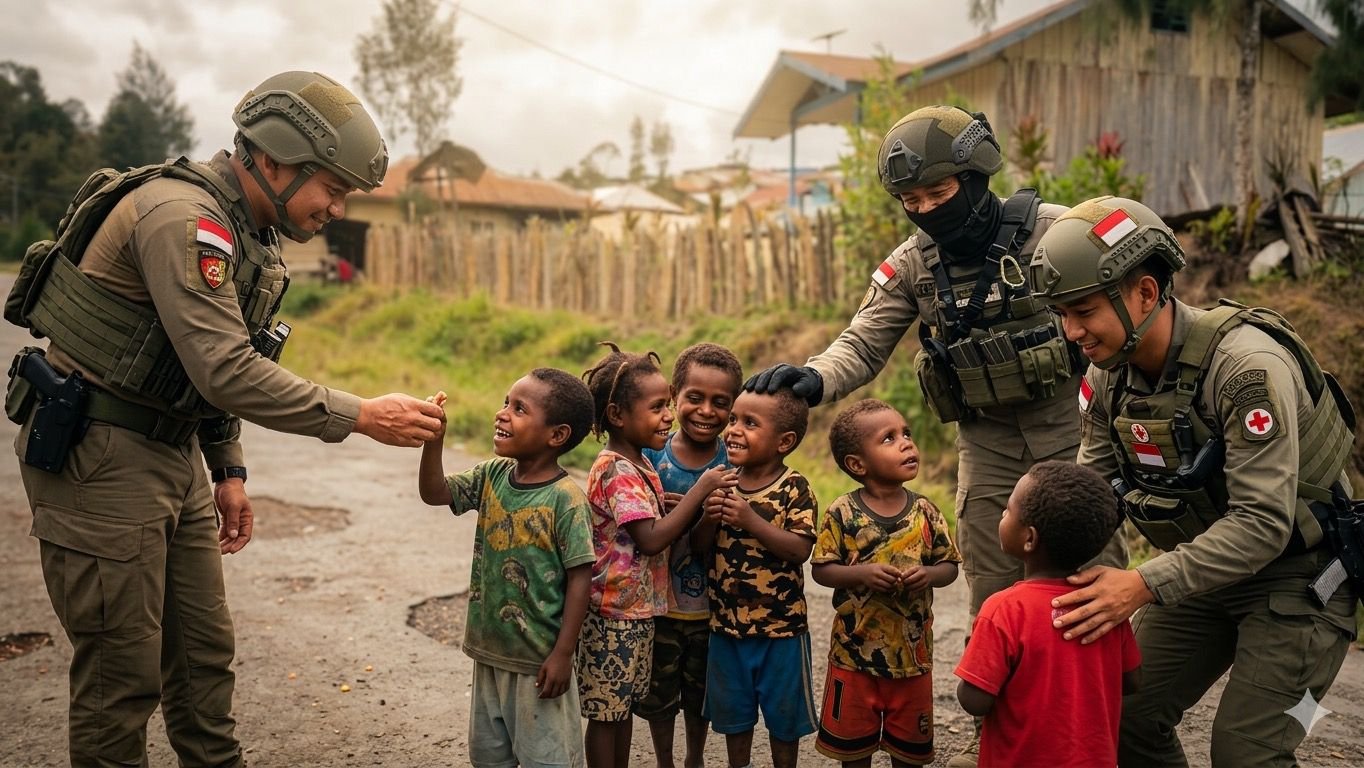 Tak Sekadar Jaga Keamanan, Satgas Damai Cartenz Rangkul Warga di Sugapa Intan Jaya