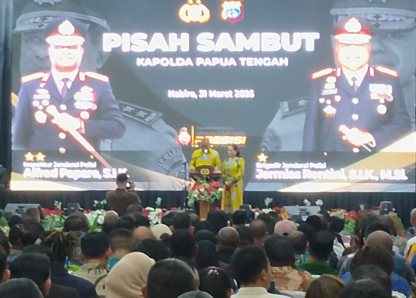Pisah Sambut Kapolda Papua Tengah. Irjen Alfred Papare: Tantangan Besar, Sinergi Jadi Kunci Stabilitas