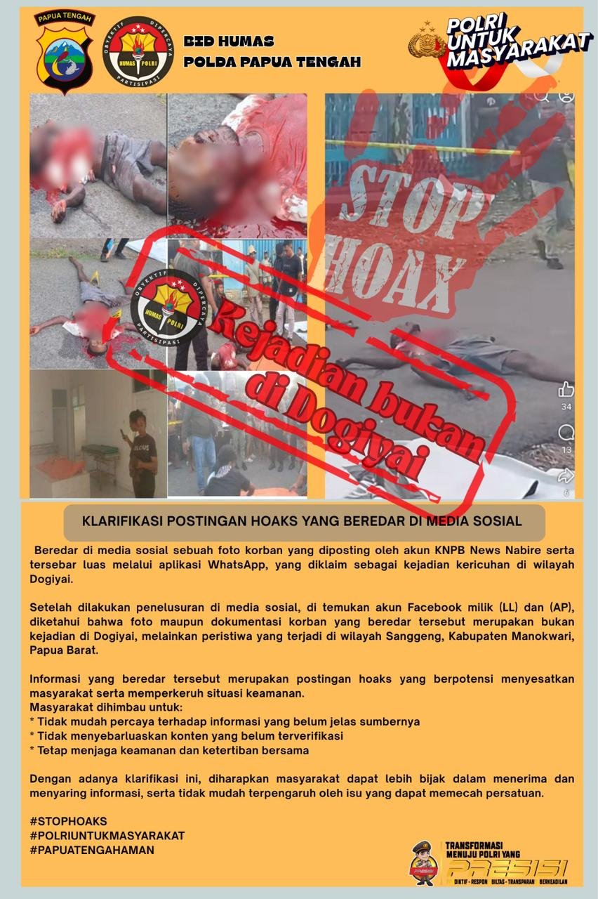 Heboh Foto “Kericuhan Dogiyai” Viral di Medsos, Ternyata Hoaks! Fakta Sebenarnya Terungkap