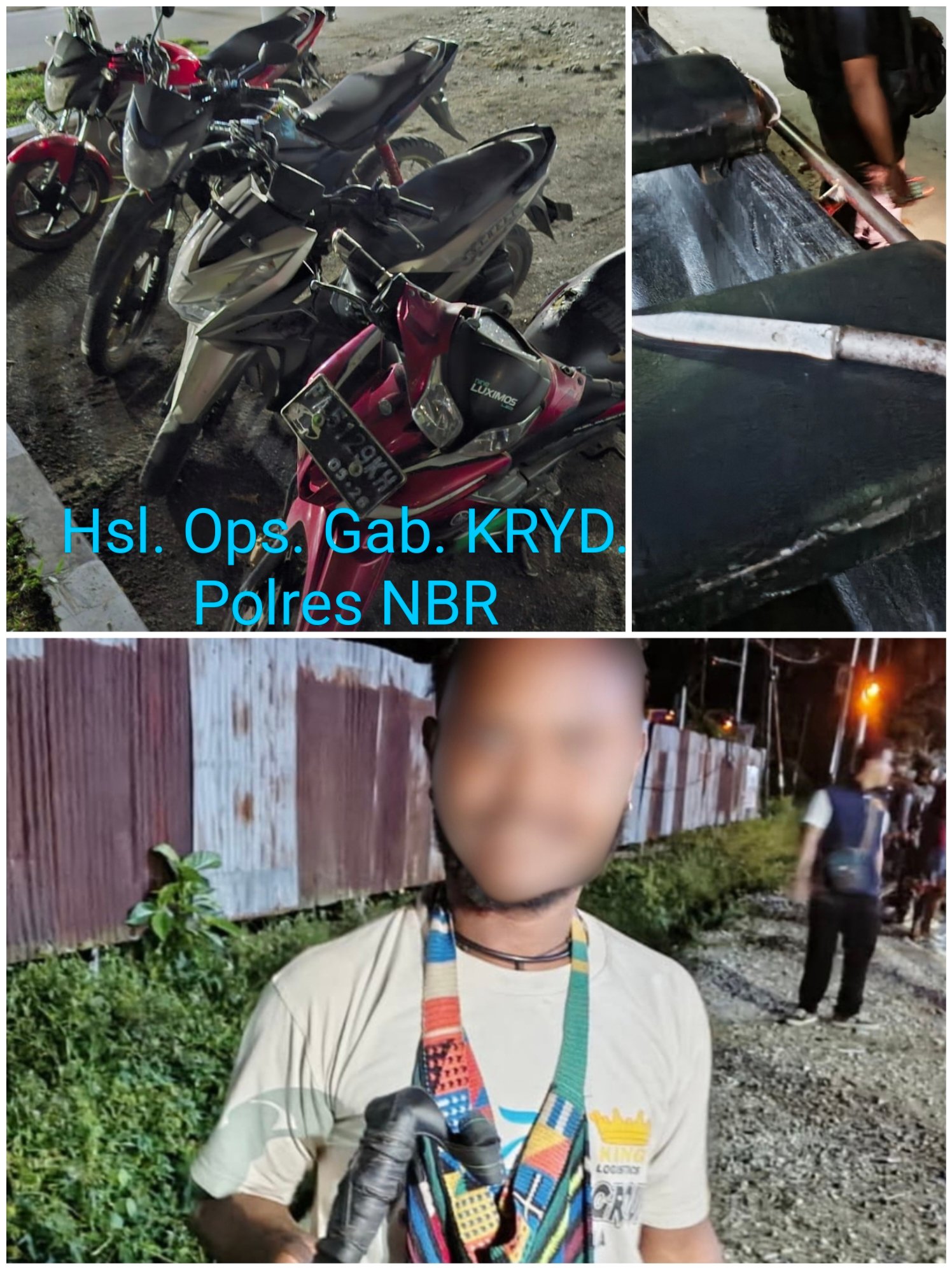 Malam Mencekam di Nabire! Polisi Sita Sajam, 4 Motor Diamankan, Seorang Pemuda Diperiksa dalam Razia Besar-besaran