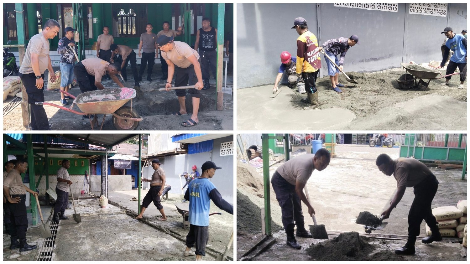 Cor Areal Halaman Mesjid Babussalam: Aksi Humanis Polsek Yapen Selatan, Tuai Apresiasi Warga