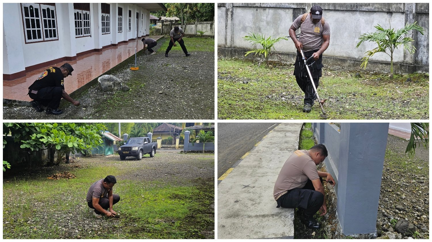 Jelang HUT Polri ke-80. Polisi Bersihkan Halaman Gereja GBI Rehobot Serui: Aksi Humanis Polsek Yapen Selatan Perkuat Toleransi dan Kedekatan dengan Jemaat