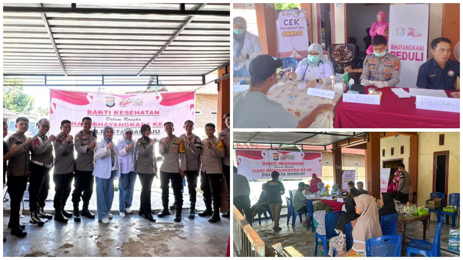 Hari Bhayangkara ke-80, Polresta Mamuju Turun Langsung Layani Warga: Ratusan Antusias Datangi Pengobatan Gratis di Kalukku