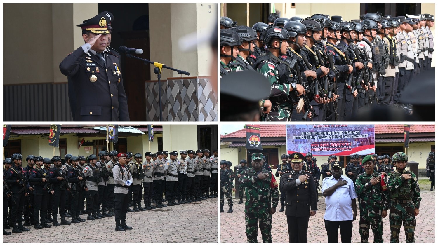 Pengabdian Tanpa Henti di Tanah Papua Tengah. Polres Dogiyai Rayakan HUT Bhayangkara ke-80 Bersama TNI, Forkopimda, dan Tokoh Masyarakat