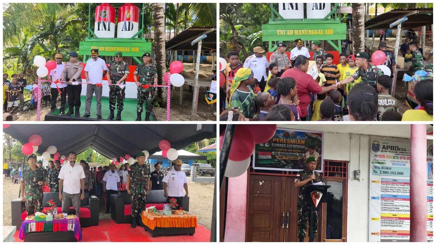 Kurang dari Sebulan, Yonif TP 804/DBAY Bikin Terobosan Besar di Papua, Dua Sumber Air Bersih Rampung dan Langsung Dinikmati Warga Nabire