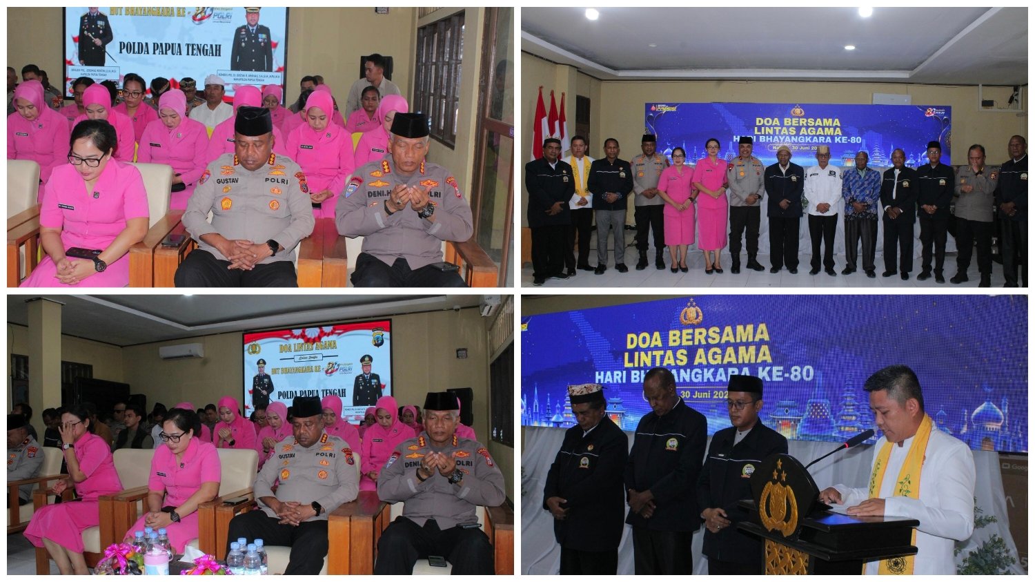 Doa Lintas Agama Bergema di Hari Bhayangkara ke-80, Kapolda Papua Tengah Rangkul FKUB Perkuat Harmoni, Serukan Papua Damai hingga Minta Restu Pembangunan Mapolda